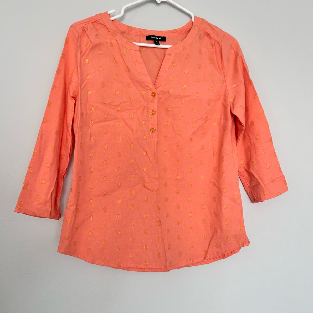 Emily Designs Coral Blouse with Gold Accents D69